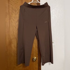 adidas Brown Wide-Leg Athletic Pants